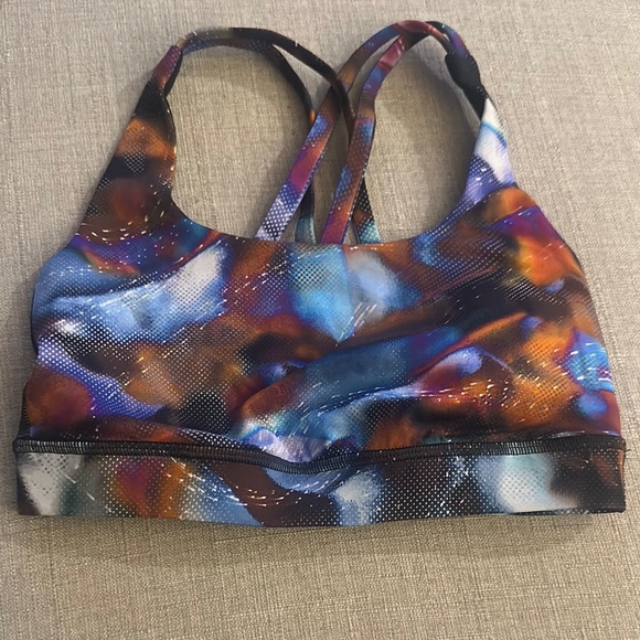 Lululemon Athletica Blue and Orange Sports Bra - Preloved - Picture 1 of 8